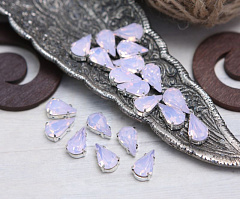 слеза 13х8 мм "розовый опал/серебро" премиум, слеза (xilion pear)