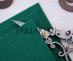 фетр жесткий 10х15 см "изумруд", фетр жесткий