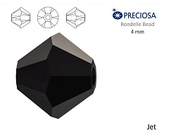 биконусы preciosa 4 мм "jet" (15 шт), биконусы