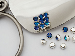 шатоны preciosa mxm ss16 "bermuda blue/серебро" (10 шт), шатоны в оправе maxima