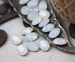 овал 14x10 мм "белый опал" премиум, овал (oval)