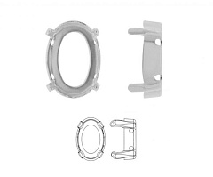 оправа овал 14х10 мм "серебро" (g), оправы овал (oval)
