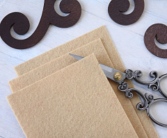 фетр мягкий 10х15 см "топленое молоко", фетр мягкий