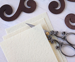 фетр мягкий 10х15 см "сливки", фетр мягкий