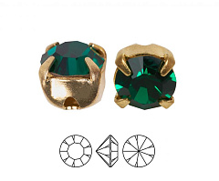 шатон preciosa mxm ss29 "emerald/золото" , шатоны в оправе maxima