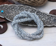 кристальный шнур 0,7х5 см "кристалл/серебро" , кристальная ткань, шнур