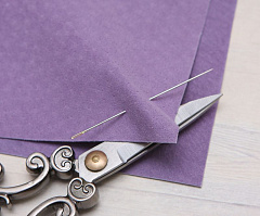 замша натуральная 10х10 см "лаванда", замша