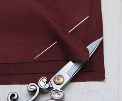 замша натуральная 10х10 см "вино", замша