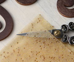 кристальная ткань классик 4х4 см "персик" , кристальная ткань, шнур