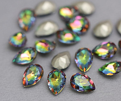 капля 10x7 мм "витражный средний" премиум, капля (drop)