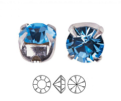 шатон preciosa mxm ss29 "aquamarine/серебро" , шатоны в оправе maxima