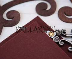 фетр жесткий 10х15 см "шоколад", фетр жесткий