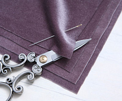 итальянский бархат-стрейч 15х15 см "пыльная роза", бархат