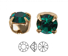 шатоны preciosa mxm ss16 "emerald/золото" (10 шт), шатоны в оправе maxima