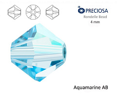биконусы preciosa 4 мм "aqua ab" (15 шт), биконусы