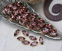 наветт 12х6 мм "бургунди/золото" премиум, наветт (navette)