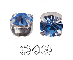 шатоны preciosa mxm ss12 "lt. sapphire/серебро" (10 шт), шатоны в оправе maxima