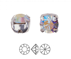 шатоны preciosa mxm ss16 "кристалл ab/серебро" (10 шт), шатоны в оправе maxima