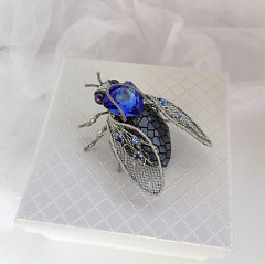 ткань для попы мухи "синий" 12х12 см, ткань для попы мухи