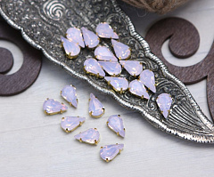 слеза 10х6 мм "розовый опал/золото" премиум, слеза (xilion pear)