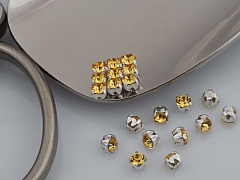 шатоны preciosa mxm ss12 "lt.topaz/серебро" (10 шт), шатоны в оправе maxima