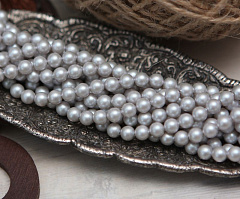 жемчуг-размерный микс (3мм-6мм) "iridescent dove grey" (8 шт), размерный микс