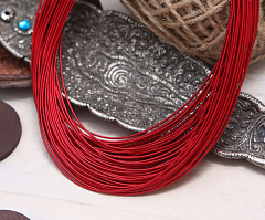 канитель жесткая 1 мм "красный" (1,5 м), канитель жесткая