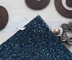 кристальная ткань классик 4х4 см "бермуда блю" , кристальная ткань, шнур