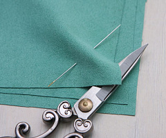 замша натуральная 10х10 см "ментол", замша