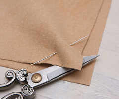 замша натуральная 10х10 см "персик", замша