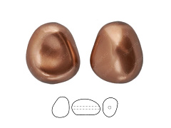 хрустальный жемчуг mxm 11х9,5 мм "bronze", жемчуг elliptic