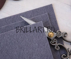 фетр жесткий 10х15 см "серый", фетр жесткий