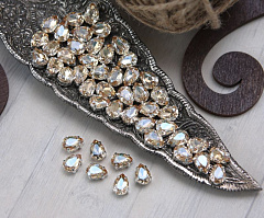 капля 10х7 мм "золотая тень/серебро" премиум, капля (drop)