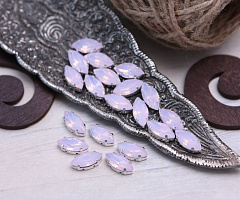 наветт 10х5 мм "розовый опал/серебро" премиум, наветт (navette)