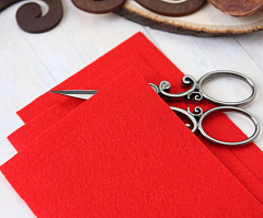 фетр мягкий 10х15 см "красный", фетр мягкий