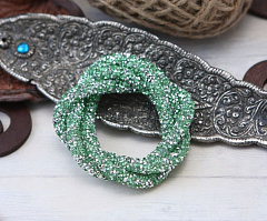 кристальный шнур 0,7х5 см "перидот/серебро" , кристальная ткань, шнур