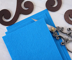 фетр мягкий 10х15 см "голубой", фетр мягкий