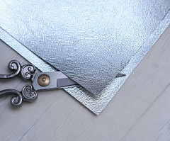 кожа искусственная декоративная 10х10 см "серебро", кожа