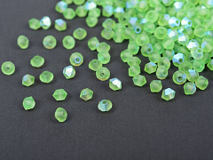 биконусы preciosa 3 мм "peridot ab matt" (15 шт), биконусы