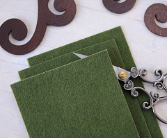 фетр мягкий 10х15 см "оливин", фетр мягкий