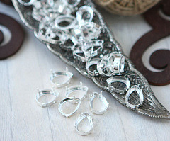 оправа капля 18х13 мм "серебро", оправы капля (drop)