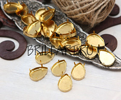 оправа с дном капля 30х20 мм "золото", оправы капля (drop)