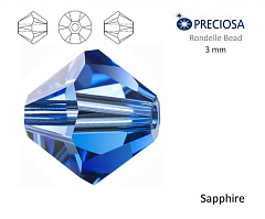 биконусы preciosa 3 мм "sapphire" (15 шт), биконусы