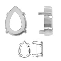 Оправа Капля 10x7 мм "Серебро" (g)