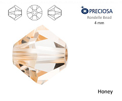 биконусы preciosa 4 мм "honey" (15 шт), биконусы
