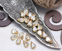 слеза 10х6 мм "золотая тень/золото" премиум, слеза (xilion pear)