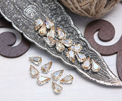 слеза 13х8 мм "золотая тень/серебро" премиум, слеза (xilion pear)