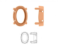 оправа овал 14х10 мм "томпак" (no plating), оправы овал (oval)