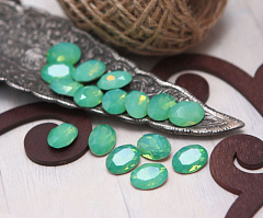 овал 14x10 мм "зеленый опал" премиум, овал (oval)