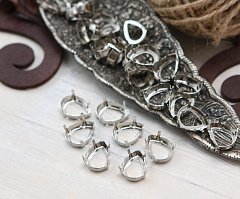 оправа капля 10х7 мм "серебро", оправы капля (drop)